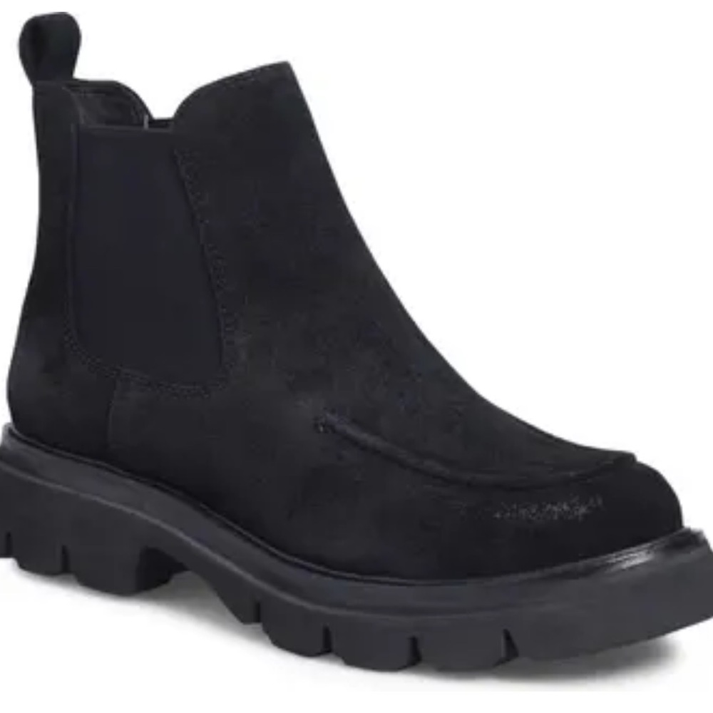 Söfft Samira Platform Chelsea Boots Black Suede Leather Size 6 Like New